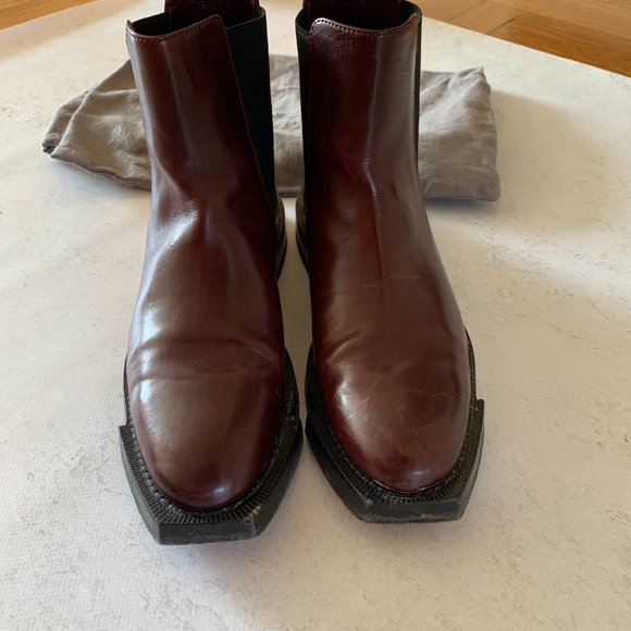 Alexander McQueen Burgundy Square Sole Chelsea boots Us 6 36 - Picture 4 of 7